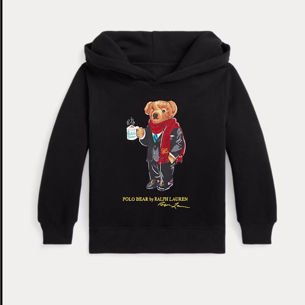 Ralph Lauren polo youth holiday gift hot chocolate fleece bear hoodie